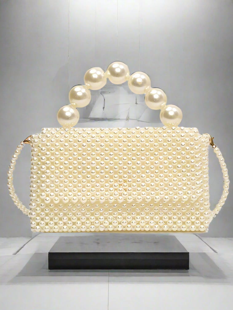 Elegant Pearl Beaded Handbag – La Nella Paris Exclusive