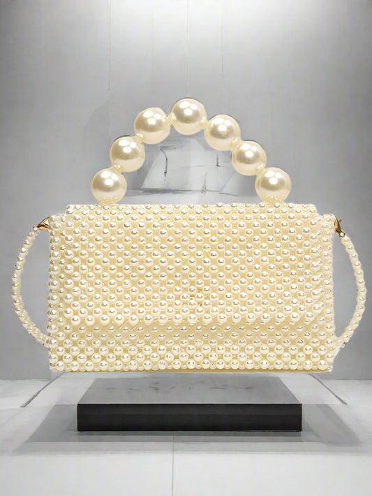 Elegant Pearl Beaded Handbag – La Nella Paris Exclusive